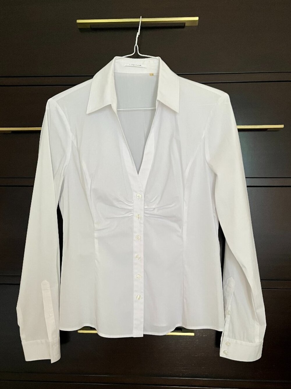 T Tahari White Button Down Shirt - Large